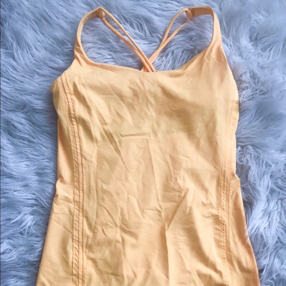 Yellow Lululemon workout top